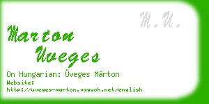 marton uveges business card