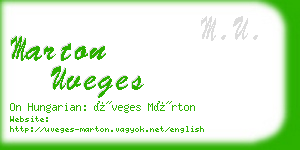 marton uveges business card